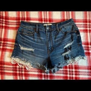 MUDD blue distressed short shorts